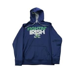 Pro Edge Notre Dame Fighting Irish Hoodie Pullover Sweatshirt Size S 34/36 Blue